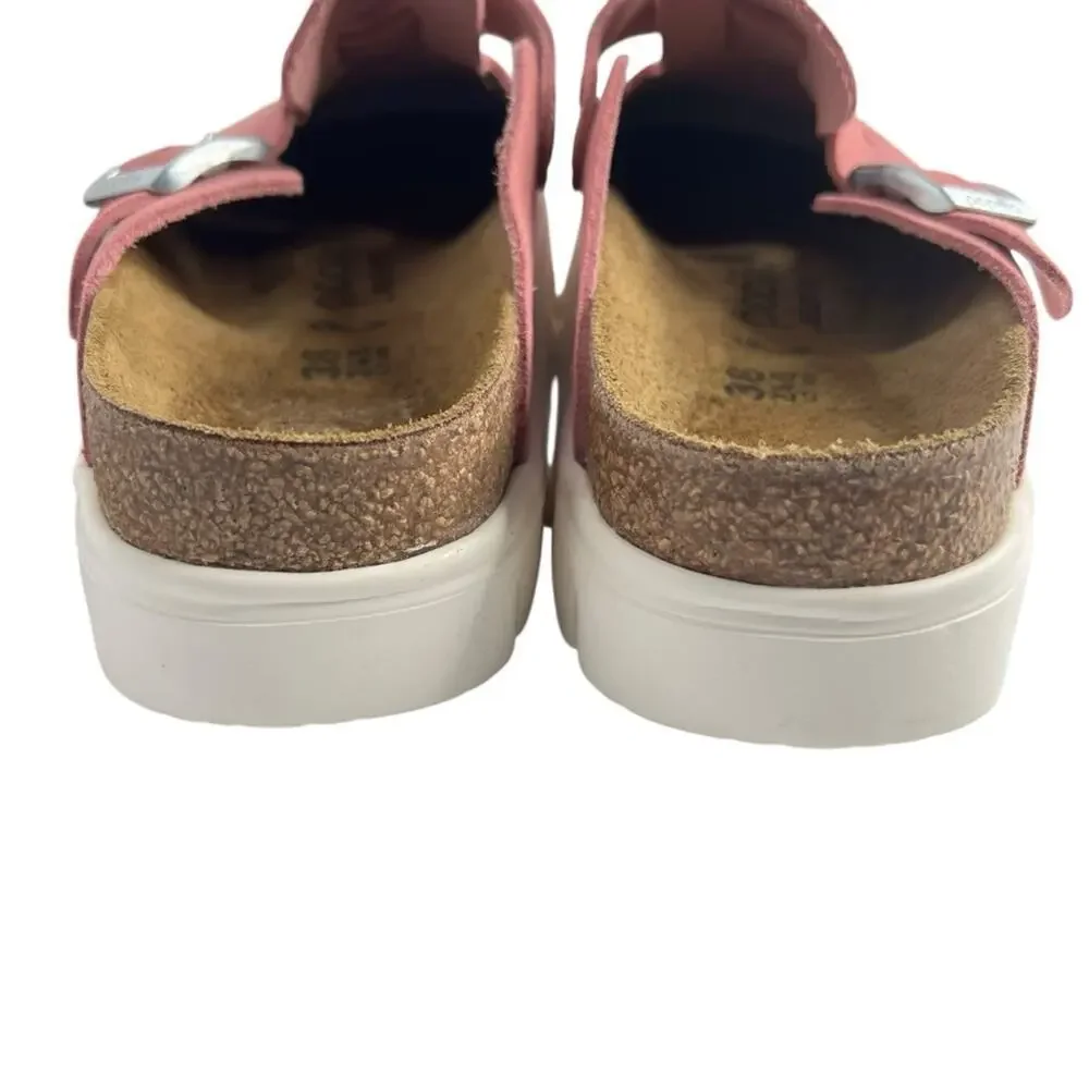 Birkenstock Papillio Boston Chunky Clog Suede Leather Candy Pink Size EU 38 NEW - Picture 12 of 16